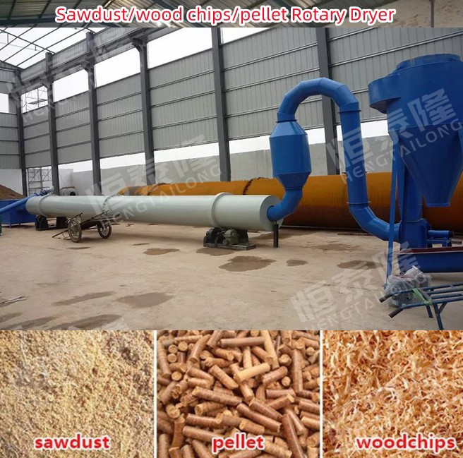 Good quality woodchip sawdust bagasse rice husk biomass rotary dryer machine for sale