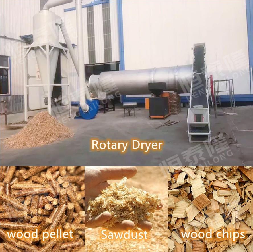 Good quality woodchip sawdust bagasse rice husk biomass rotary dryer machine for sale